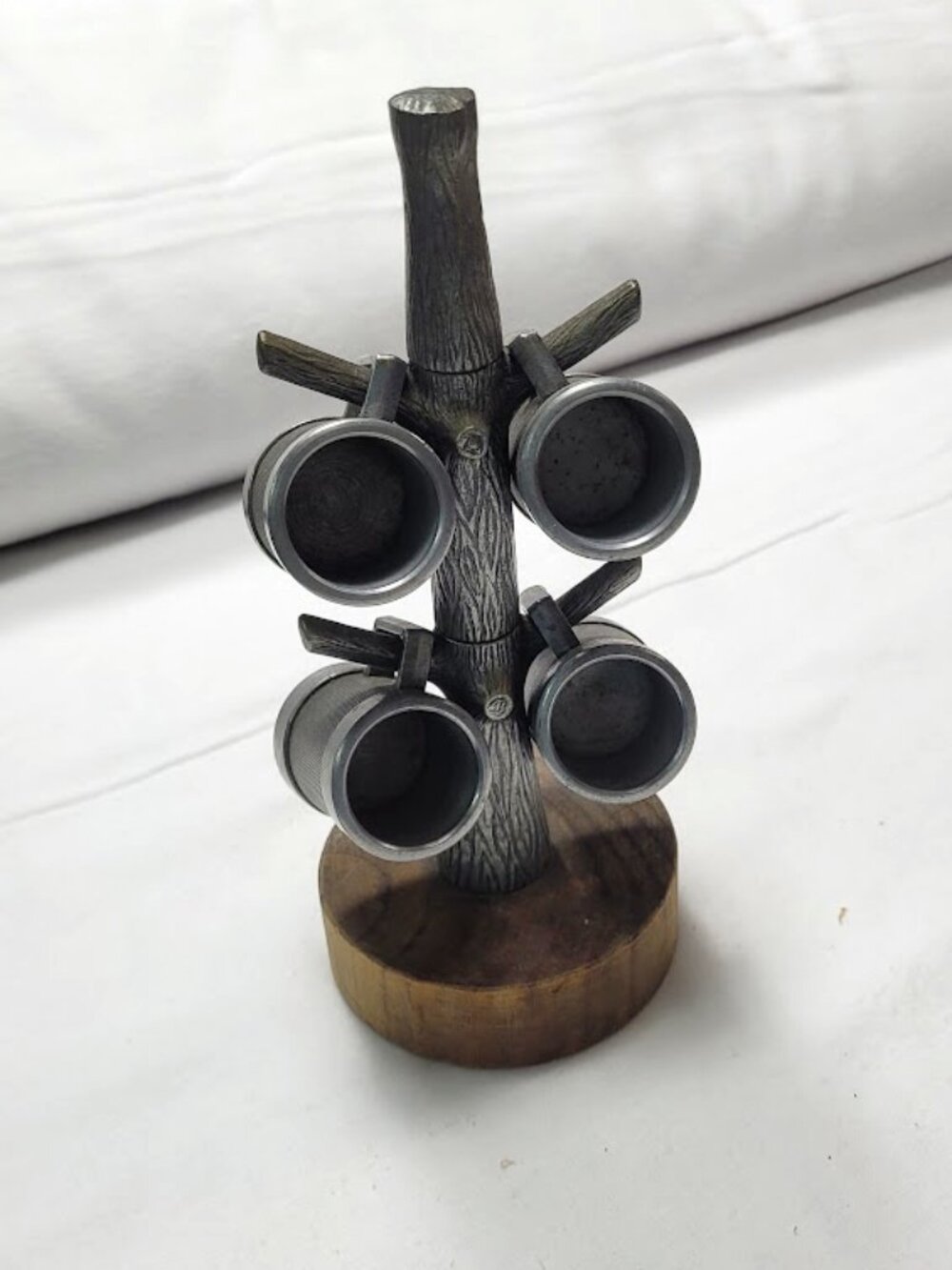 Vintage Wooden & Metal Multi-Tier Display Holder Rustic Primitive Decor
